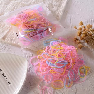 ยางรัดผมเด็ก 200 เส้น 500 เส้น หลากสี สีอ่อน สีดำ แบบถุงซิบ