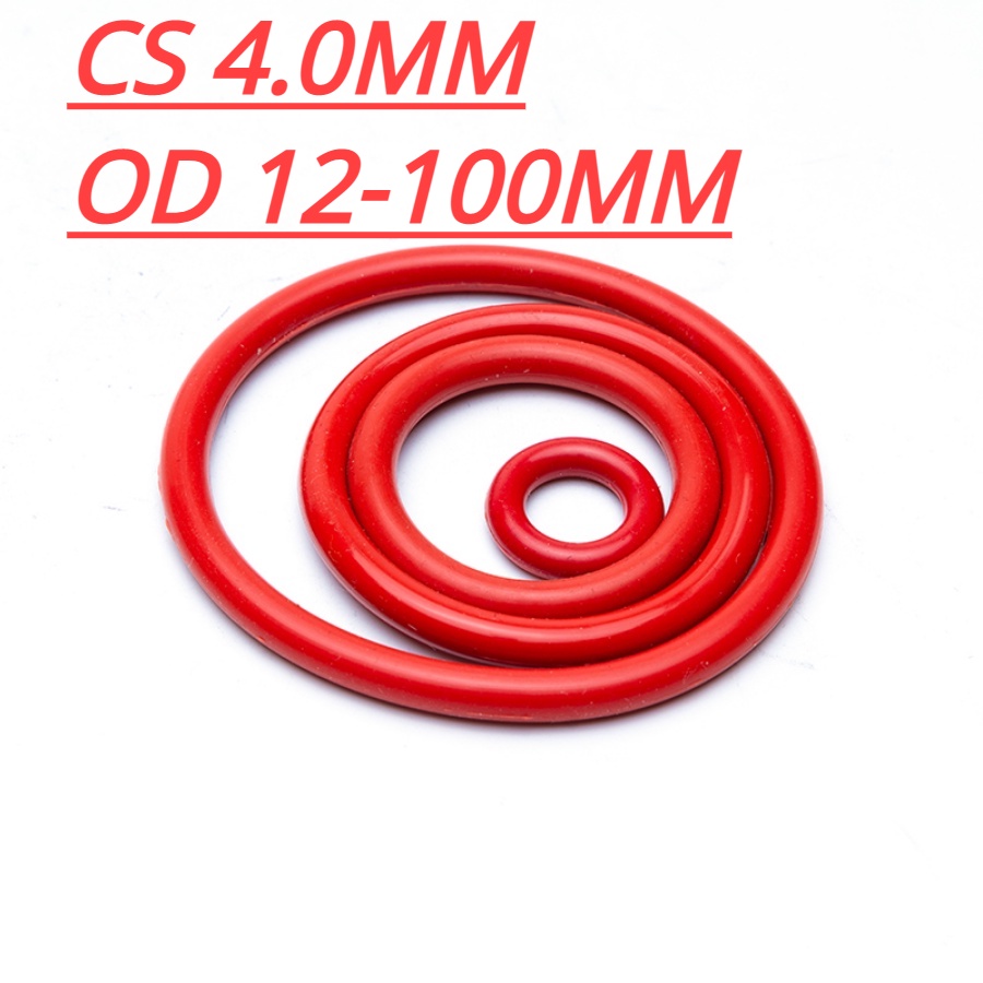 [KZS] โอริงสีแดงเกรดอาหาร CS4.0 มม. * OD10-100 มม. ปะเก็นปิดผนึก VQM
