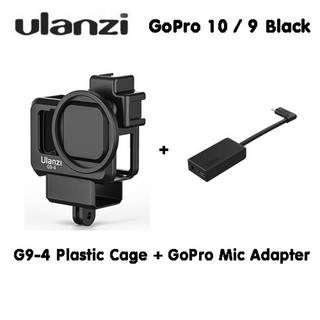 GoPro 11 / 10 / 9 Ulanzi G9-4 Vlog Plastic Camera Cage + GoPro Mic Adapter เคสพลาสติก + GoPro Mic Adapter