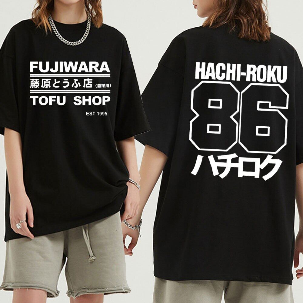 【HOT】Initial D Manga Hachiroku Shift Drift เสื้อยืดผู้ชาย Takumi Fujiwara Tofu Shop การจัดส่ง AE86บุ