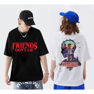 เสื้อ Stranger Things Friends Dont Lie เสื้อยืดสตรีท แขนสั้น ผู้ชาย ผู้หญิง เสื้อยืด เสื้อยืดเท่ เสื้อยืดคอกลมแขนสั้น