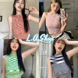 L.A Shop พร้อมส่ง เสื้อกล้ามไหมพรม ลายแซ่บสีสันจัดเต็มถักไหมพรมไล่สี "U051" -C