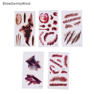 Blowgentlywind อุปกรณ์สักชั่วคราว ลายเลือดแผลเป็น เลือด 5 ชิ้น