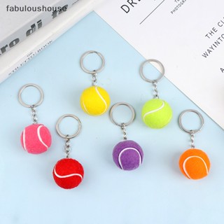 [fabuloushouse] พวงกุญแจโลหะ จี้ลูกเทนนิส สีเงิน สําหรับรถยนต์ พร้อมส่ง