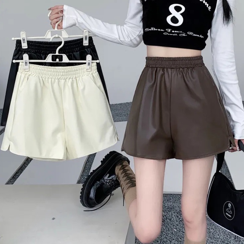 พร้อมส่ง กางเกงขาสั้นปลายขาบาน ดีเทลสม๊อคหลัง ใส่แมตช์ชิวชิคๆ