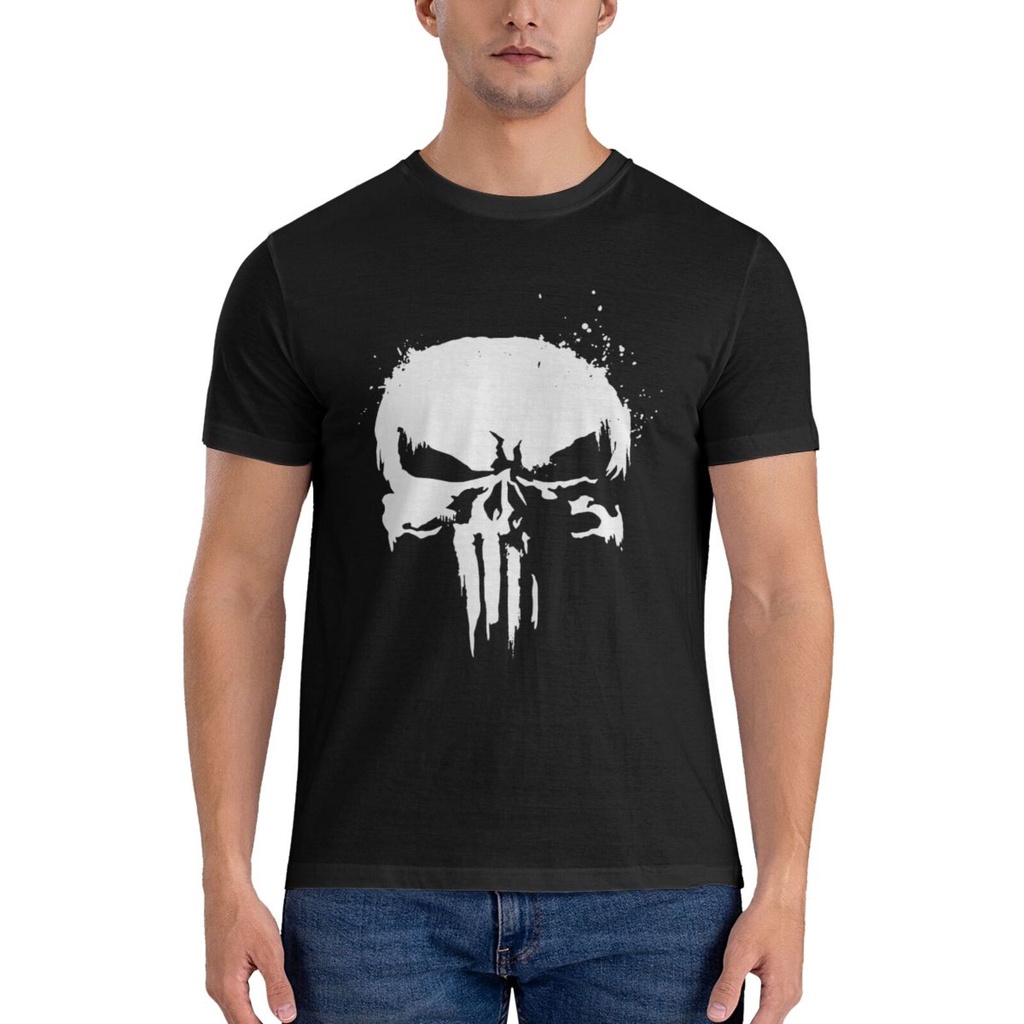 Punisher Skull Marvel Comics Promotions Design เสื้อยืดบุคลิกภาพที่กําหนดเอง