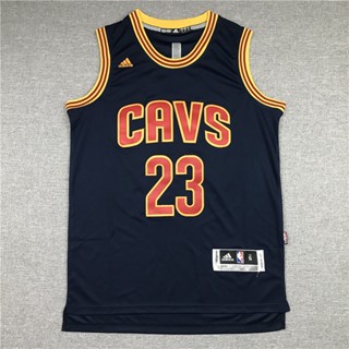 Nba Cleveland สไตล์เรโทร # เสื้อกีฬาบาสเก็ตบอล ลายทีม Lebron James Jersey 23 Lebron Season สีฟ้า 835636