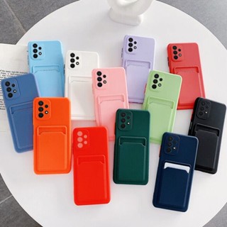 สําหรับ Samsung Galaxy S23 Plus Ultra Card Holder Wallet Liquid Soft Silicone Shockproof Cover Back Case