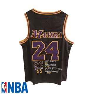 เสื้อกีฬาแขนสั้น ลายทีม NBA Los Angeles Lakers Jersey No. สไตล์คลาสสิก 8-24 สไตล์มัมบ้า 728531