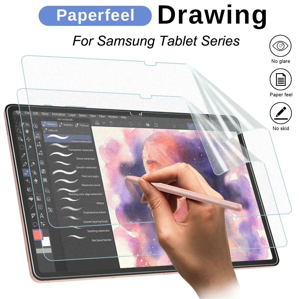 ฟิล์มกันรอยหน้าจอ แบบกระดาษ สําหรับ Samsung Galaxy Tab A8 A7 S6 Lite S7 FE S8 Plus S8 Ultra Tab A 10.1 10.5 9.7 S2 S3 S5e Advanced2
