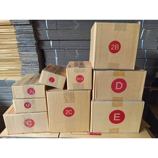 (100ใบ) กล่องพัสดุ กล่องไปรษณีย์ ฝาชน พิมพ์จ่าหน้า กล่องกระดาษ เบอร์ A,AA,2A,0+4,0,00,B,2C,E,2E,D,BH,C,CD