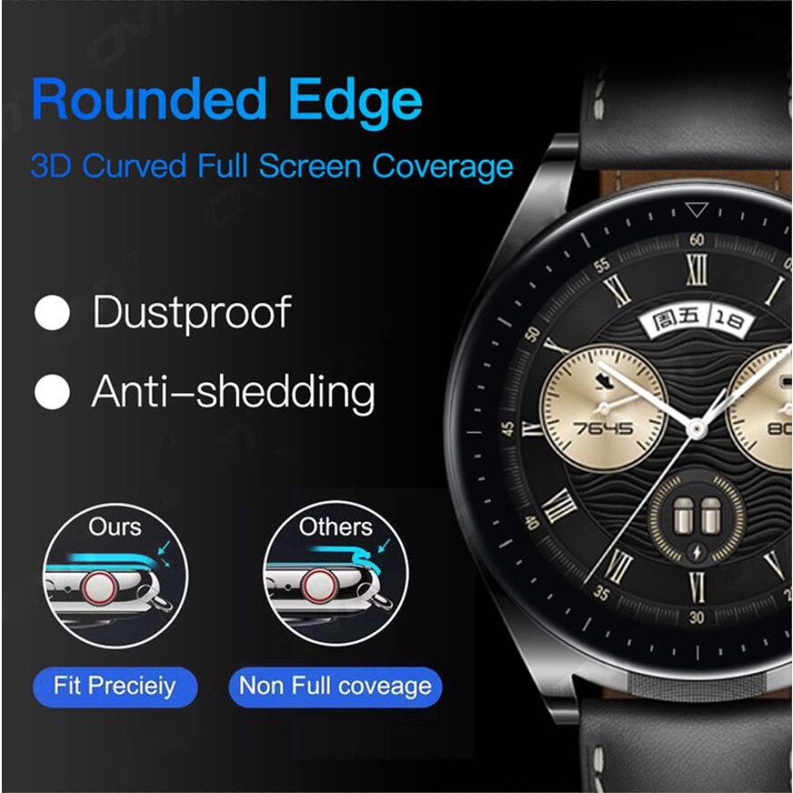 ฟิล์มโค้ง 3D 3 ชิ้น สําหรับ Huawei Watch Buds ตัวป้องกันหน้าจอ นิ่ม ป้องกัน ไม่ใช่กระจก ฝาครอบบน Huawei Smart Watch Buds อุปกรณ์เสริม