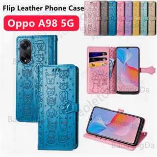 เคสโทรศัพท์มือถือหนัง ฝาพับแม่เหล็ก กันกระแทก หรูหรา สําหรับ Oppo A98 A78 A17K A17 K A 98 A 78 A 17 5G