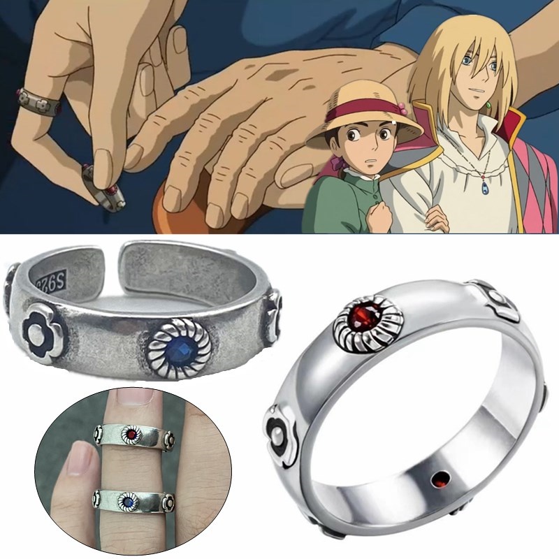 อะนิเมะ Howl's Moving Castle คอสเพลย์แหวน Hayao Miyazaki Sophie Howl เครื่องแต่งกาย Unisex แหวนโลหะเครื่องประดับ Prop อุปกรณ์เสริมของขวัญ