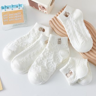 [SESAME] ถุงเท้ากีฬา ผ้าฝ้ายแท้ ระบายอากาศ สีแคนดี้ แฟชั่นฤดูร้อน สําหรับผู้หญิง 5 คู่
