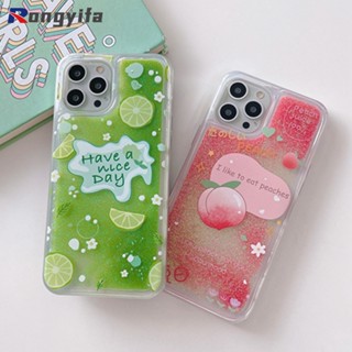 เคสโทรศัพท์มือถือแบบนิ่ม TPU มีทรายไหล ลายผลไม้ พีช มะนาว ฤดูร้อน สําหรับ Samsung Galaxy S10 Lite S10 4G S10 S9 S8 Plus S10+ S9+ S8+ J6 J4 2018 J6+ J4+ J6 Plus J4 Plus