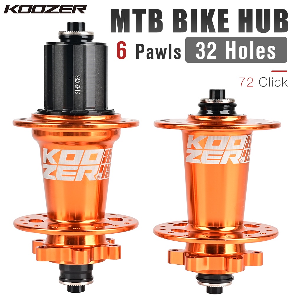 Koozer XM490 PRO 32H MTB Hubs 4 แบริ่ง 6 Pawls 72 คลิกจักรยานเสือภูเขาดิสก์เบรก Hub ด้านหลังด้านหน้า