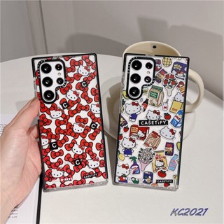 เคสโทรศัพท์มือถือแบบนิ่ม TPU ใส กันกระแทก ลาย TiFY【Hello Kitty milk Flower】แฟชั่น สําหรับ Samsung Galaxy S23 Plus S22 Ultra S21 Plus S21 Ultra S20 Ultra S20+