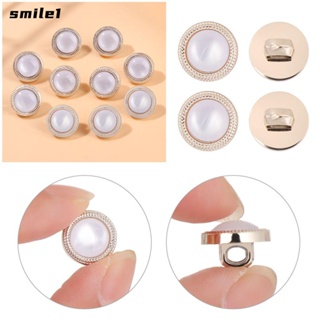 Smile กระดุมมุก DIY อุปกรณ์เสริม สําหรับเย็บผ้า 10 ชิ้น