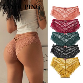 ZXYOUPING 1/4pcs Hollow Out Lace Panty For Women Mid Waist Seamless Panty Plus Size Underwear For Women