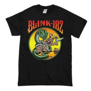 พร้อมส่ง ผ้าฝ้ายบริสุทธิ์ T-shirt    KAOS BAND Blink 182 - Snake And Rabbit  KAOS PRIA WANITA