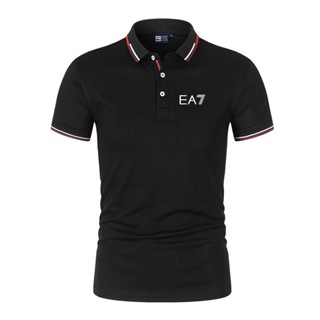 ใหม่ EA7 เสื้อโปโล แขนสั้น ลําลอง แฟชั่นสําหรับผู้ชาย เหมาะกับการเล่นเทนนิส กอล์ฟ