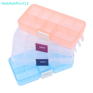 Habitatport กล่องพลาสติกใส 10 ช่อง สําหรับใส่เครื่องประดับ ลูกปัด สกรู