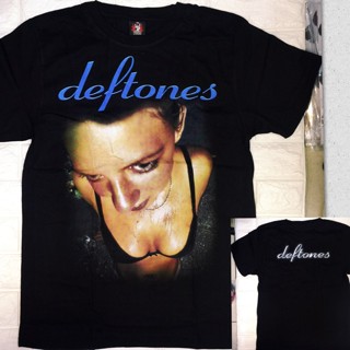 เสื้อยืดแขนสั้น พิมพ์ลายวงร็อค Deftones สีดํา