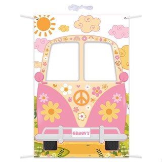 Reusable Lightweight Practical Stylish Washable Funny Non Deformation Groovy Bus For 60S 70S Hippie Photo Booth Props