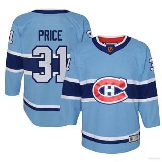 Qy NHL Carey Price เสื้อแขนยาว พลัสไซซ์ สีฟ้าอ่อน สไตล์สปอร์ต