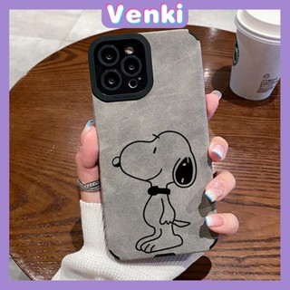 VENKI - สำหรับ iPhone 11 Case Leather Leather Pupil Eyes Suede Phone Case Soft Shockproof Airbag Case Protective Camera Cute Cartoon Dog Compatible with iPhone 14 13 Pro max 12 xr xs