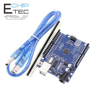 ชิป UNO R3 CH340G + MEGA328P 16Mhz สําหรับบอร์ดพัฒนา Arduino UNO R3 พร้อมสายเคเบิล USB 1 ชิ้น