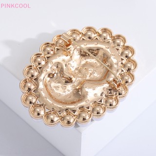 Pinkcool เข็มกลัดมุก รูปไข่ หยดน้ํามัน ราชินีราชินี เข็มกลัดปกเสื้อ เครื่องประดับแฟชั่น ของขวัญ ขายดี