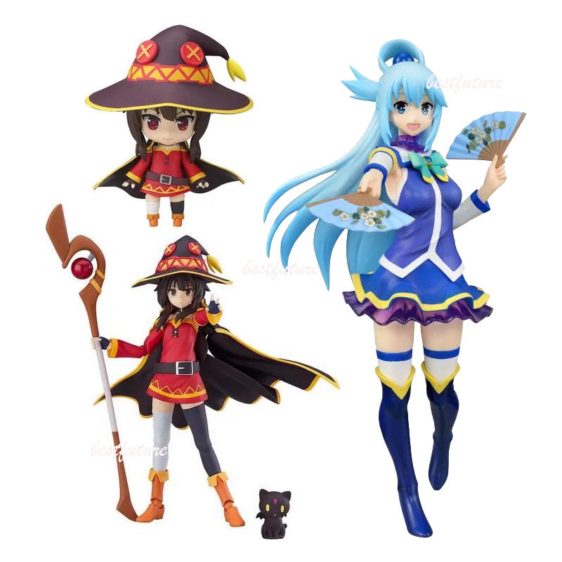 โมเดลฟิกเกอร์ PVC รูป Nendoroid God's Blessing on This Wonderful World Aqua Megumin Figma 407 ของเล่นสะสม สําหรับเด็ก