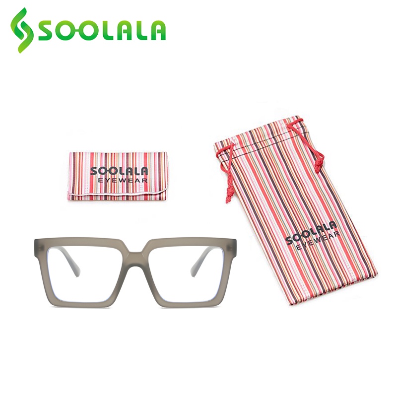 Soolala แว่นตาอ่านหนังสือ ทรงสี่เหลี่ยม ขนาดใหญ่ ป้องกันแสงสีฟ้า +0.5 ถึง 4.0 สําหรับผู้ชาย และผู้หญิง 2023