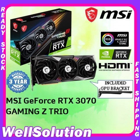 การ์ดจอ MSI Nvidia Geforce RTX 3070 GAMING Z TRIO 8GB GDDR6 256Bit LHR VGA ( RTX3070 )