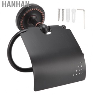 Hanhan Rolling Tissue Hanger Easy To Install  Corrosion  Fading Toilet Tissue Bracket Wall Mounted Black Rustproof for Kitchen