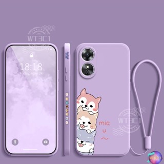 เคส oppo A98 A17 A17K A57 A77S A16 A96 A76 A95 A74 A39 โทรศัพท์มือถือ แบบนิ่ม ลายสัตว์เลี้ยงน่ารัก สําหรับ(3GG)