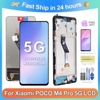 Poco M4 Pro 5G 6.6 นิ้ว ของแท้ สําหรับ Xiaomi Poco M4 Pro 5G 21091116Ag MZB0BGVIN แผงหน้าจอสัมผัสดิจิทัล LCD