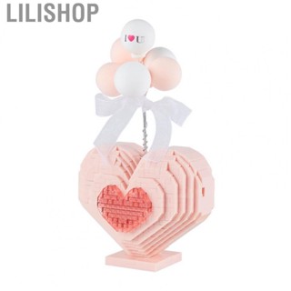 Lilishop Heart Building Set  Heart Building Blocks Cute Pink  for Party