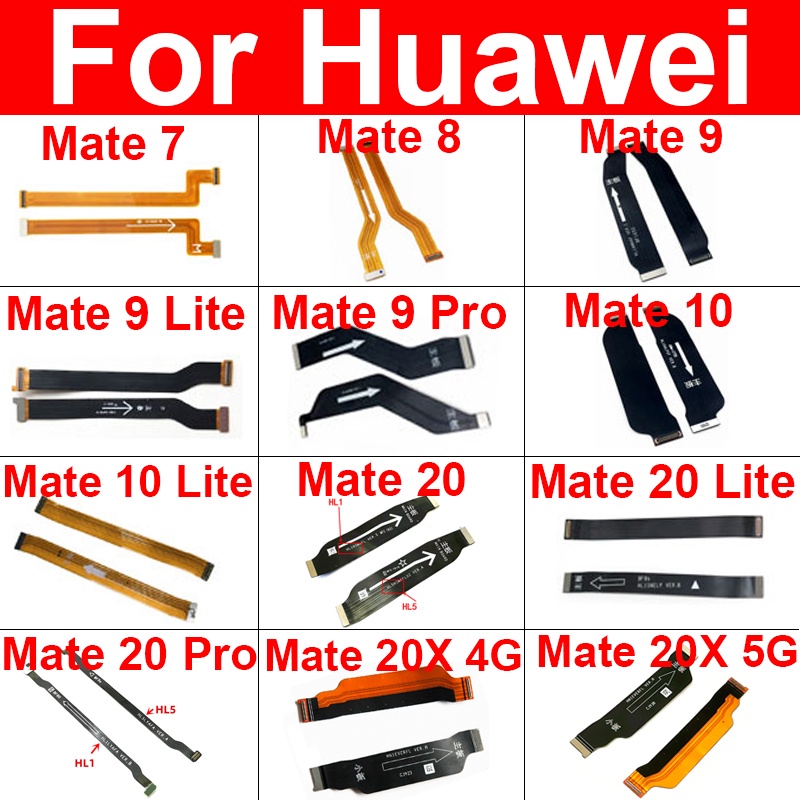 สายแพเมนบอร์ดเมนบอร์ดหน้าจอ LCD สําหรับ Huawei Mate 7 8 9 10 20 Lite Mate 9 20 Pro 20X 4G 5G Mate S