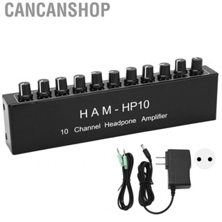 Cancanshop Audio Distributor  10 Channel Headpone Magnifier Good Compatibility 100‑240V 3.5mm Interface  for Stage Application