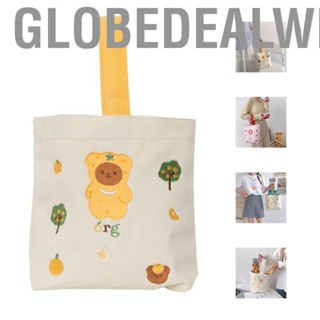 Globedealwin Tote Lunch Bag Cartoon  Style Large  Vivid Colors Durable Canvas Lunch Sack for Box Book Snacks