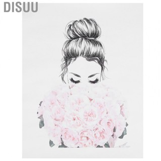 Disuu Frameless Painting  Rose Beauty Subject Frameless Canvas 14.6x18.5in  for Living Room for Office for Bedroom