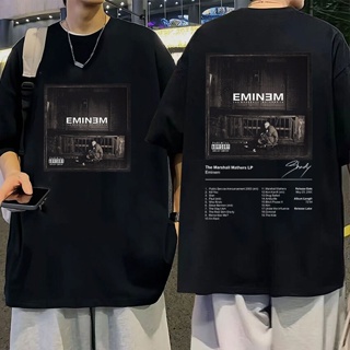 เสื้อยืด พิมพ์ลายอัลบั้ม The Mathers Lp Eminem Rapper สไตล์ฮิปฮอป เรโทร ขนาดใหญ่ สําหรับผู้ชาย ไซซ์ 4XL 5XL 6XL