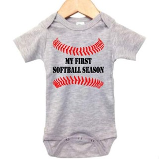 My First Softball Season/Sporty Baby Outfit/Unisex ชุดเด็กแรกเกิด Onesie AASF