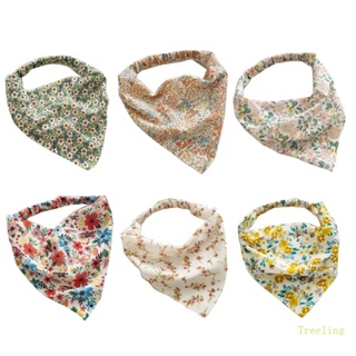 Treeling Bandanas ที่คาดผม ผ้าพันคอ ผ้าคาดศีรษะ ผ้าคาดศีรษะ ยืดหยุ่น ลายดอกไม้ สําหรับผู้หญิง เด็กผู้หญิง