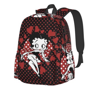 Betty Boop กระเป๋าเป้สะพายหลัง กระเป๋านักเรียน แฟชั่นเรียบง่าย สําหรับผู้หญิง และผู้ชาย