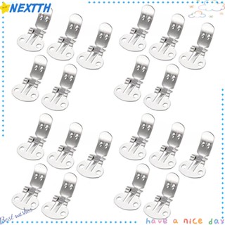 Nextth 20 ชิ้น / ล็อต คลิปดอกไม้ รองเท้า DIY หัวเข็มขัดรองเท้า สเตนเลส สีเงิน