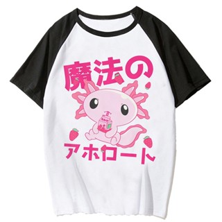 Axolotl เสื้อท็อป ลายการ์ตูนมังงะ สไตล์ฮาราจูกุ สําหรับผู้หญิง